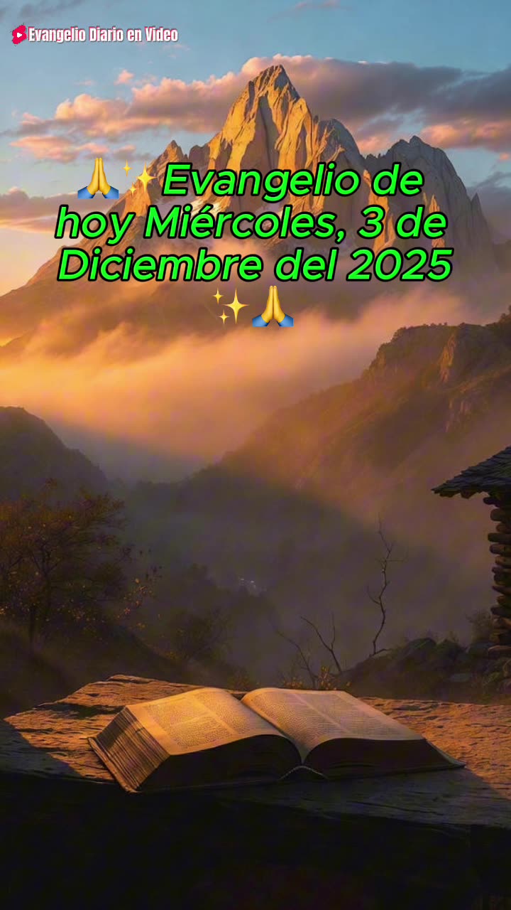 🙏✨Evangelio de hoy Miércoles, 3 de Diciembre del 2025✨🙏