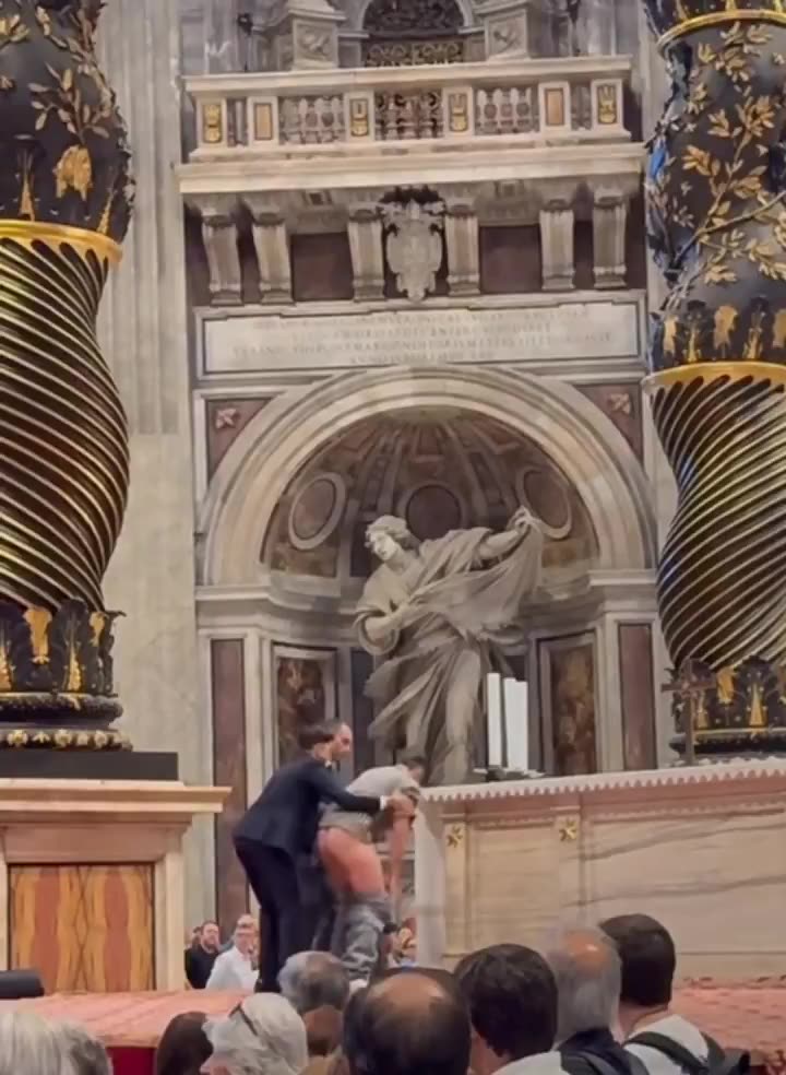 VATICAN CITY—CONFIRMED that a man desecrated the Papal Altar of St Peter’s Basilica
