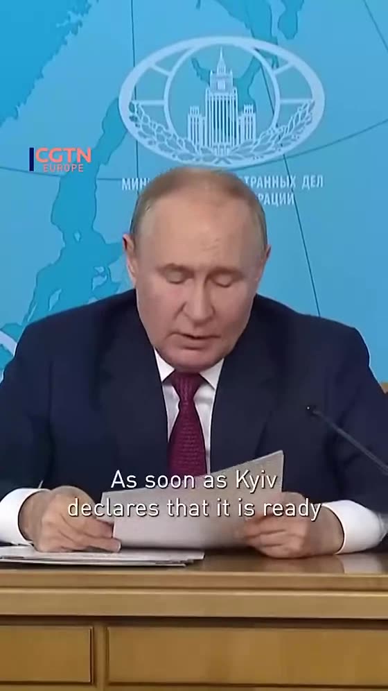 PUTIN ANOUNCES HIS REQUIREMENTS FOR A CEASE FIRE AND AN END TO WAR...