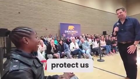 Eric gives a speech in his Gov race in CA and gets ripped by a woman