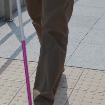 The Blindman walking with the help of a stick