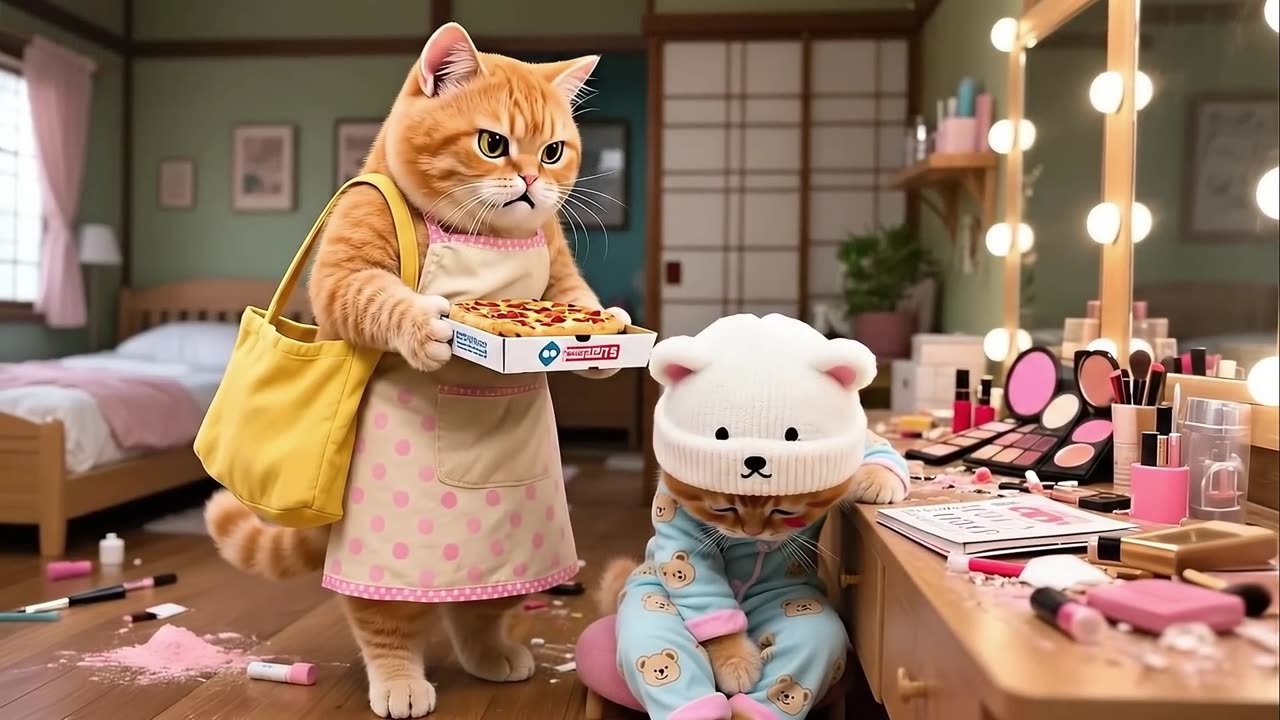 When Ginger Kitten Meets a Ghost 👻🎮, Mama Cat’s Warm Lesson of Love ❤️ - Funny Cat Videos