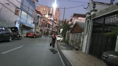 Gorgeous Twilight Scene on Malaya Street in Mandaluyong City in the Philippines