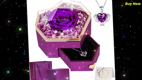 Preserved Real Rose with Necklace - A Timeless Gift for Her