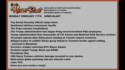 Monday Febuary 17,2025 News Blast