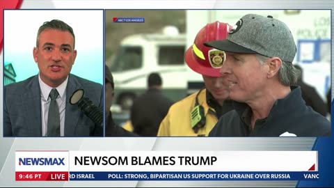Gavin Newsom blames Trump for California's delay in rebuilding the Pacific Palisades.