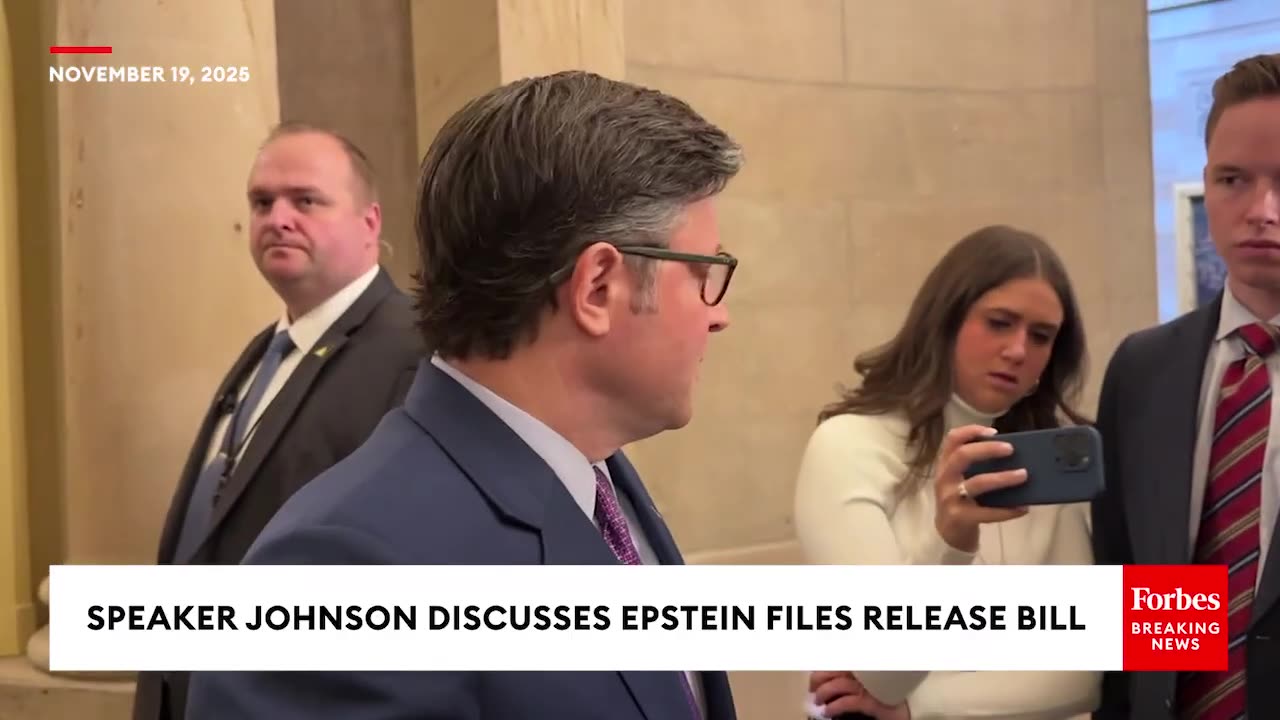 JUST IN: Speaker Johnson Says He Hopes Epstein Files Release Will Bring 'Comfort To The victims'