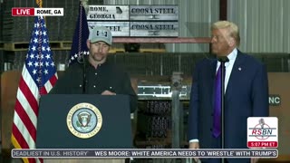 WATCH: President Trump Invites Local Business Owners On Stage at Coosa Steel Factory - 02/19/26