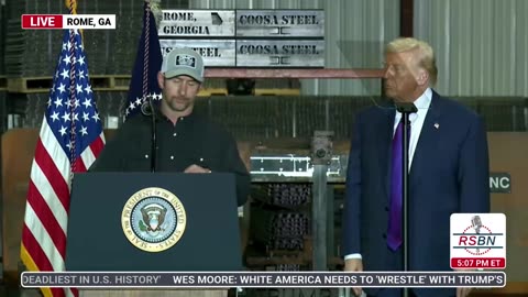 WATCH: President Trump Invites Local Business Owners On Stage at Coosa Steel Factory - 02/19/26