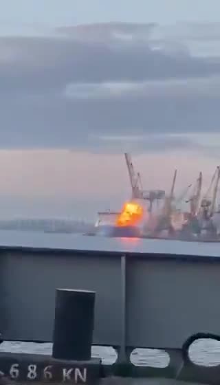 Ukrainian Shadow Fleet Ship Struck by Russian Geran Drone