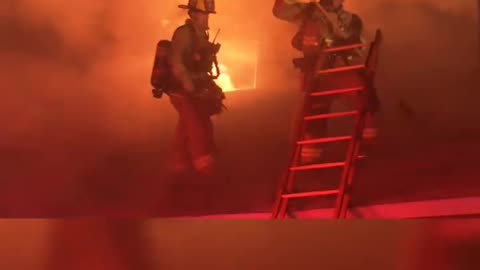 MAN OVERCOME WITH EMOTION AFTER CAT RESCUED IN TARZANA THAT WAS ENGULFED IN FLAMES!!
