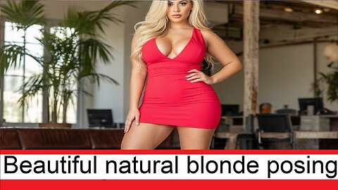 Beautiful natural blonde posing in front of the camera