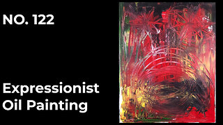 Intuitive Abstract in Red | NO. 122 (Oil + Cold Wax + Charcoal)