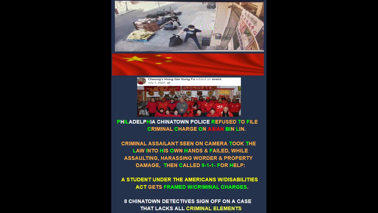 Kung Fu School Framed Student Phila Hate Crimes 18 USC Sec 249 Who's Under The Americans w/Disability Act Backed Up By The Whole D.As office & All C.J.C. Judges