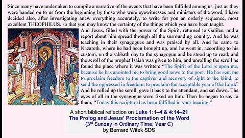 Luke 1:1–4 & 4:14–21 The Prolog and Jesus’ Proclamation of the Word