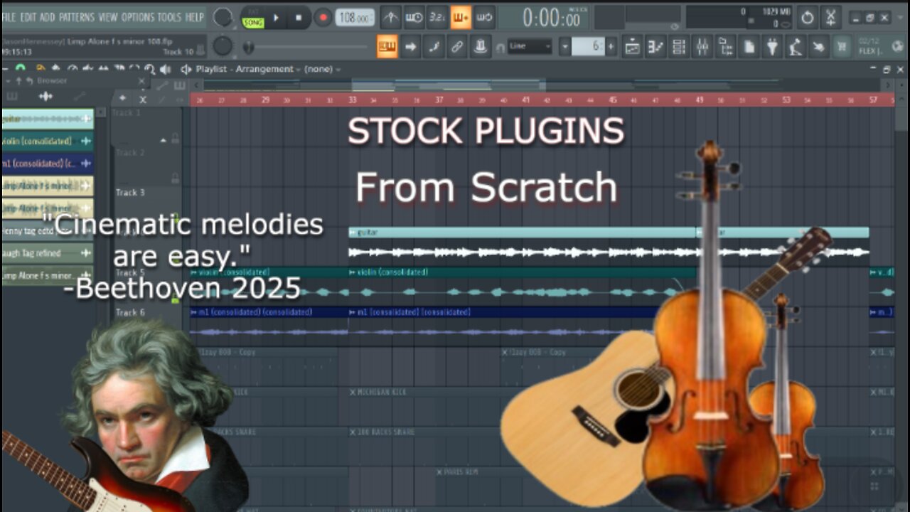 Cinematic and emotional Melody-FL Studio-How to make melodies from scratch w/ STOCK Plugins