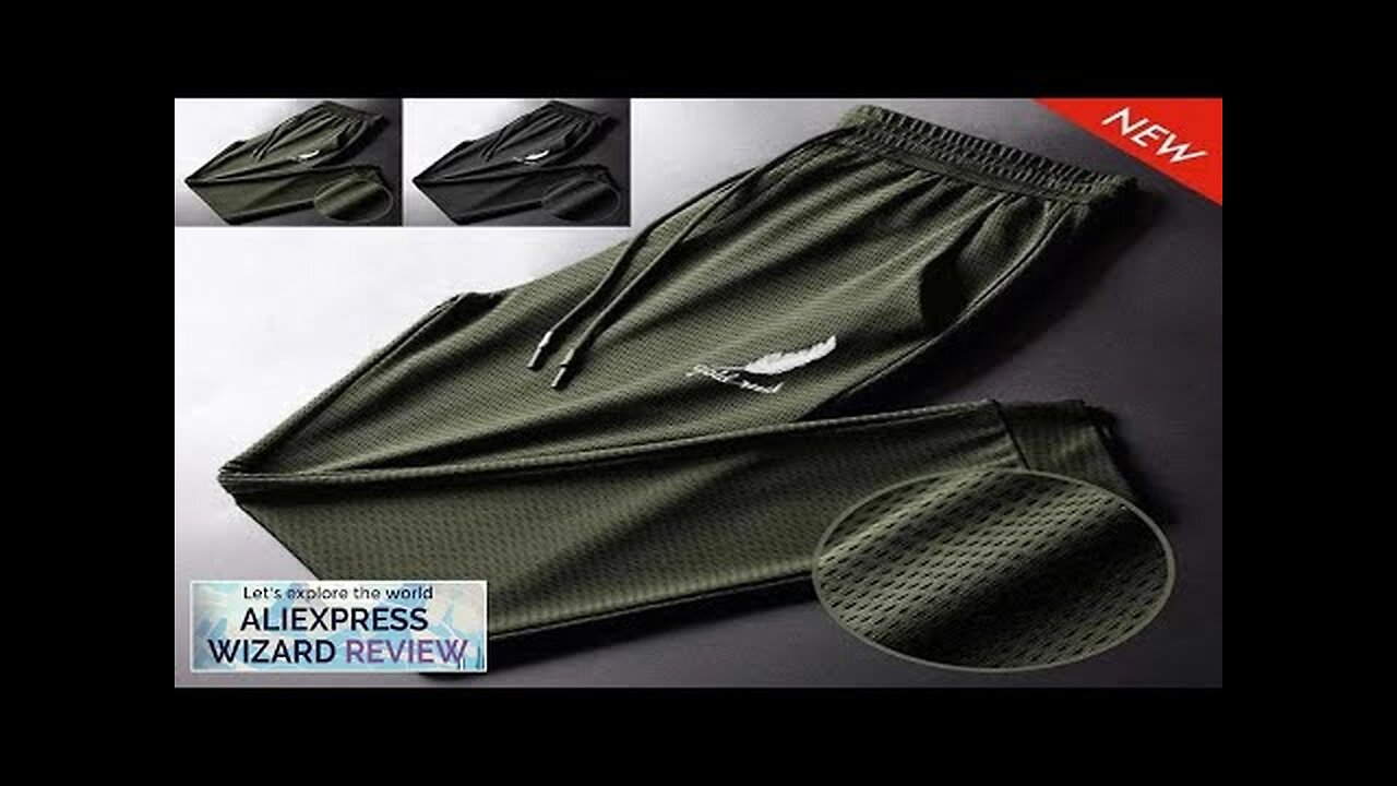 Men's Summer Ice Silk Pants Mesh Breathable Casual Thin Quick Dry Pants Review