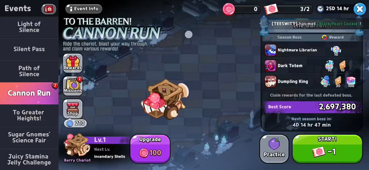 Cookie Run kingdom New mini event - To the Barren Canon Run.