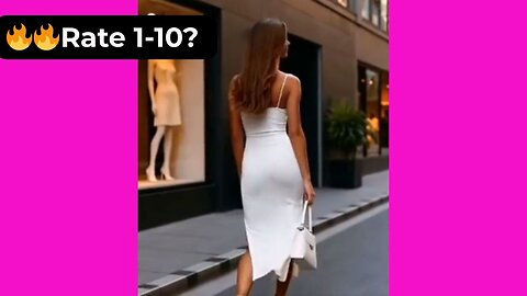 🔥 Rate Her Back & Curves in This White Dress Walking Away 1-10? 😍 Supermodel 4K