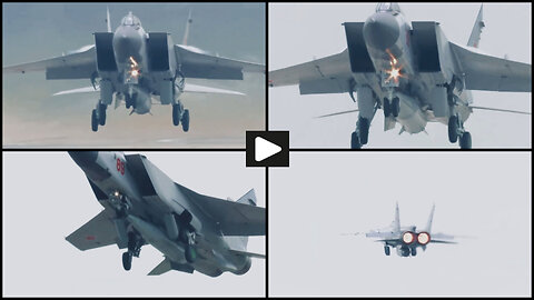 Russian MiG-31Ks takes off equipped with Kinzhal Kh-47M2 missile