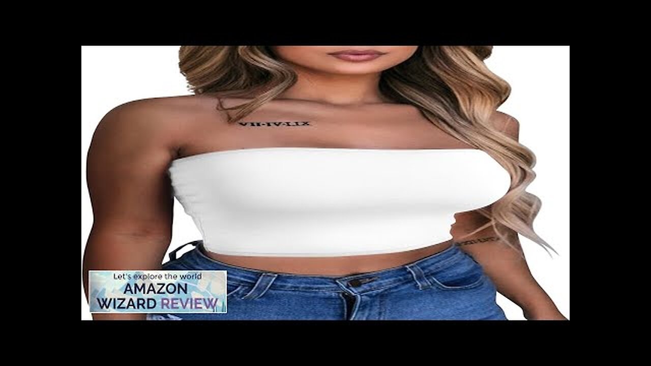 LAGSHIAN Women's Sexy Crop Top Sleeveless Stretchy Solid Strapless Tube Top Review