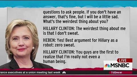 THE PANTSUITWARPIG 🐗 HILLARY DIANE RODHAM CLINTON SAYS OUT LOUD 📺 'I'M NOT REALLY A HUMAN BEING'❗