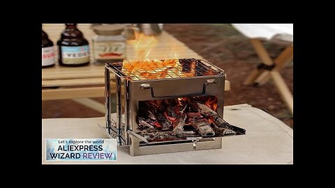 Square Wood Stove Yard Heaters Portable Camping Picnic BBQ Travel Folding Stainless Review