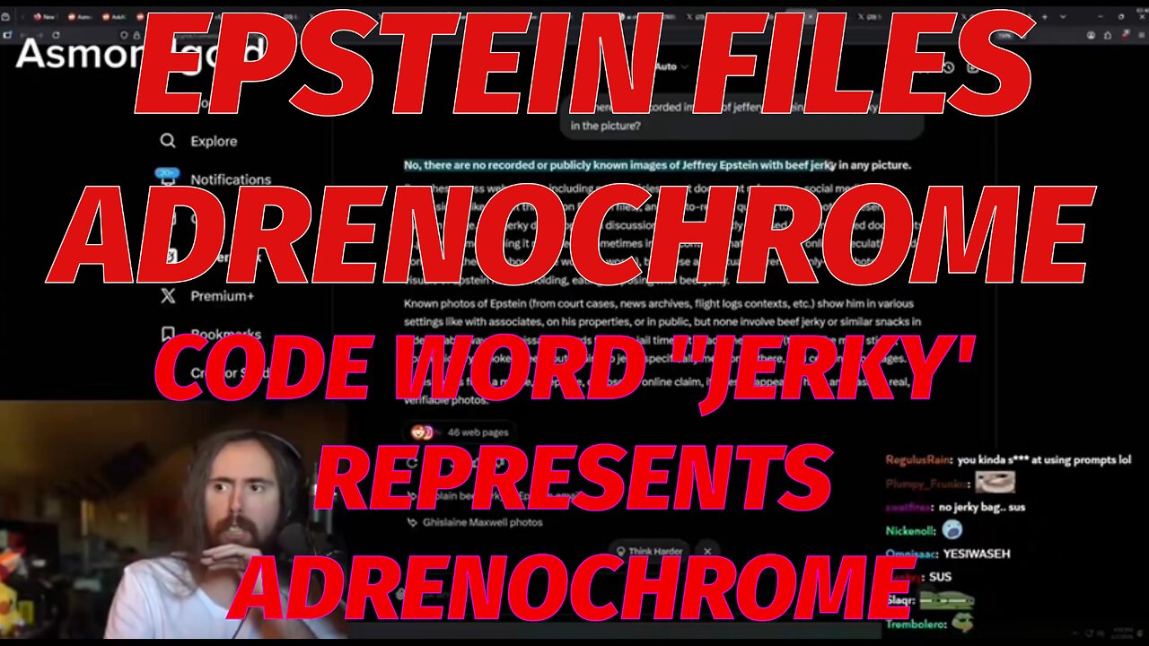 🩸👁️🔺 ADRENOCHROME IN THE EPSTEIN FILES ▪️Streamer Reads emails containing the code-word “Jerky” which appears to represent Adrenochrome.