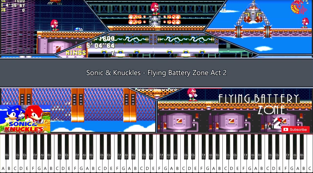 Sonic & Knuckles - Flying Battery Zone Act 2 Piano MIDI