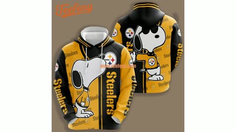 Pittsburgh Steelers Snoopy Christmas 3D Hoodie Yellow Black