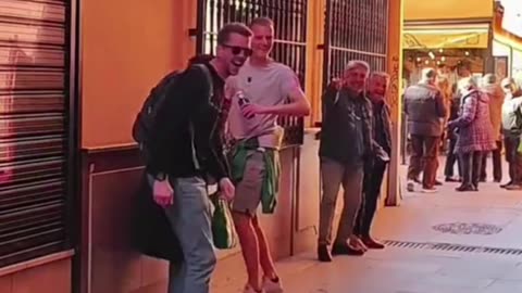 "He jumped out of a bush and scared everyone! 😱🤣