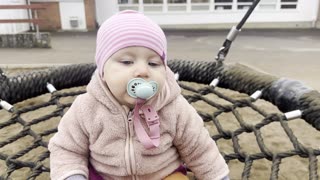 Baby Kayla’s First Big Swing Ride 😍 Scared at First but Then Smiling