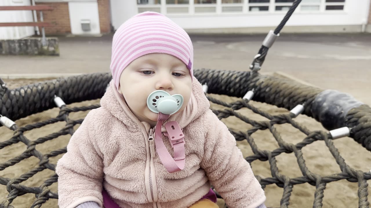 Baby Kayla’s First Big Swing Ride 😍 Scared at First but Then Smiling