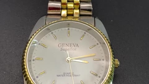 GENEVA Superior MEN'S 2-Tone Quartz WATCH w/ FRESH 2025 Battery Installed (UGC)