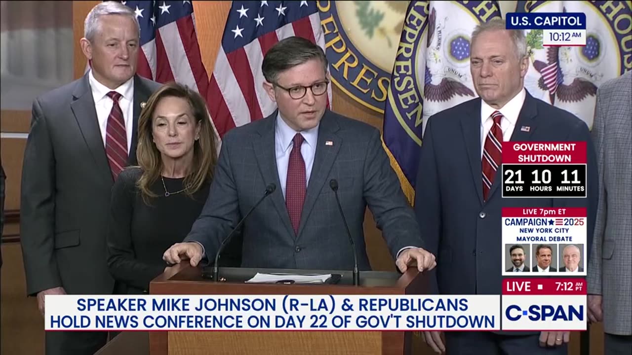 Speaker Johnson Holds News Conference on Day 22 of Shutdown