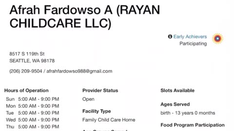 ‘There Are 539 Childcare Centers in Washington State That List Somali as The Primary Language