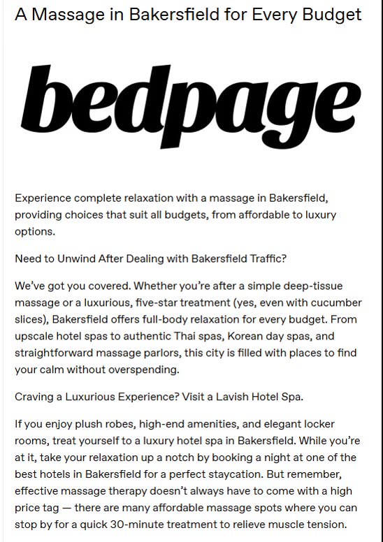 A Massage in Bakersfield for Every Budget