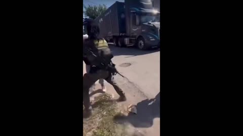 ICE agent takes down liberal a-hole in Chicago