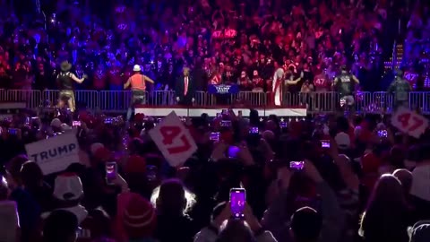 Full YMCA performance by the Village People at Trump's Victory Rally