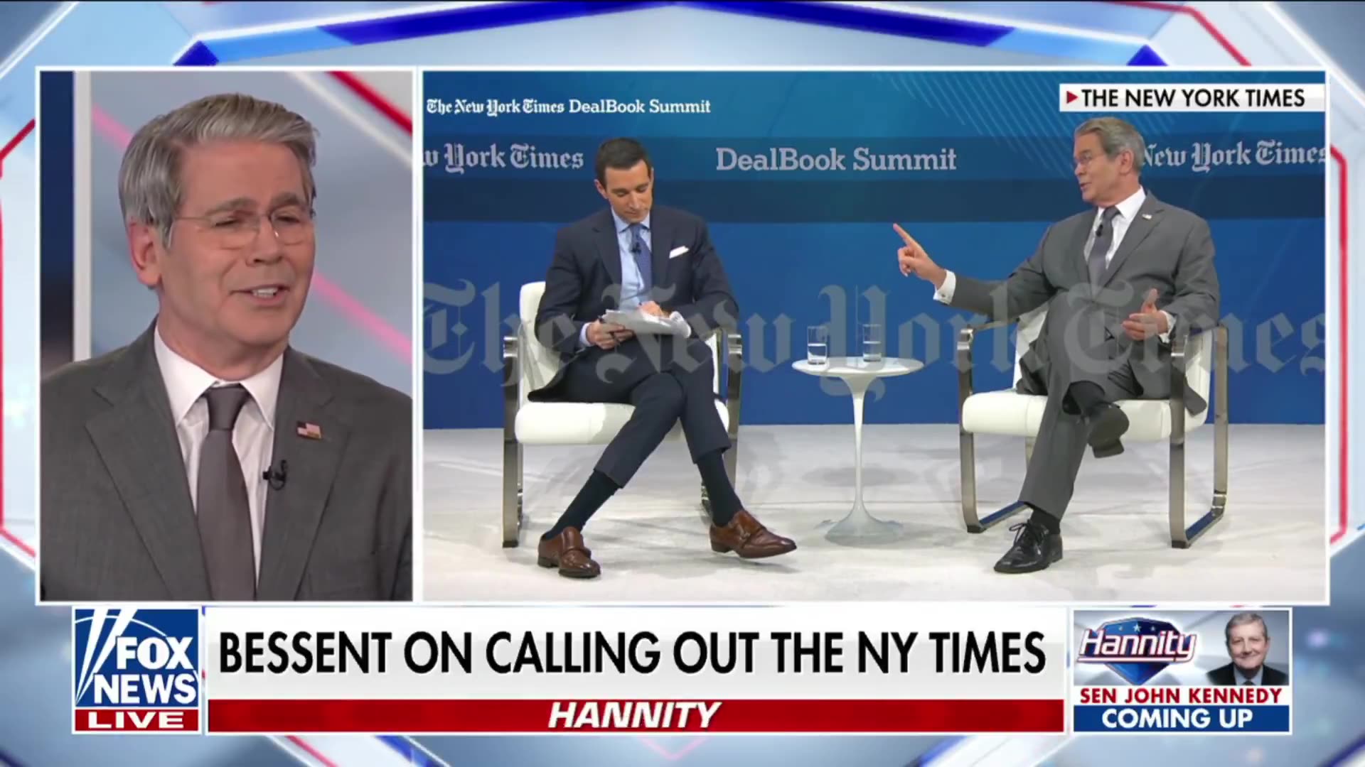 Scott Bessent says he COULDNT TAKE the New York Times lying to his face on stage