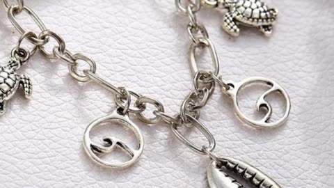 Boho Wave Turtle Pendant Anklet Bracelets – Ocean-Inspired Beach Wear