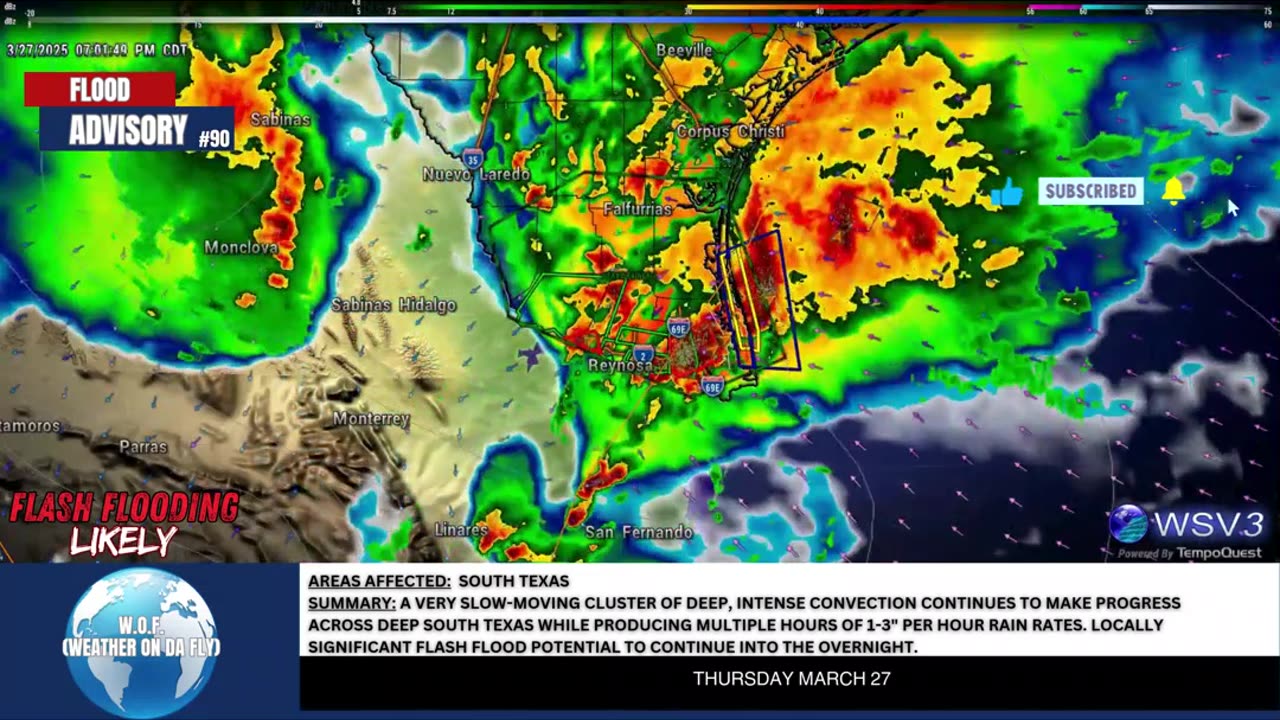 🌧️ Heavy Rainfall Advisory #90: Flash Flood Threat! 3/27/25 #shorts #weatherupdate