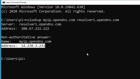 CMD How to get the public ip address you are using