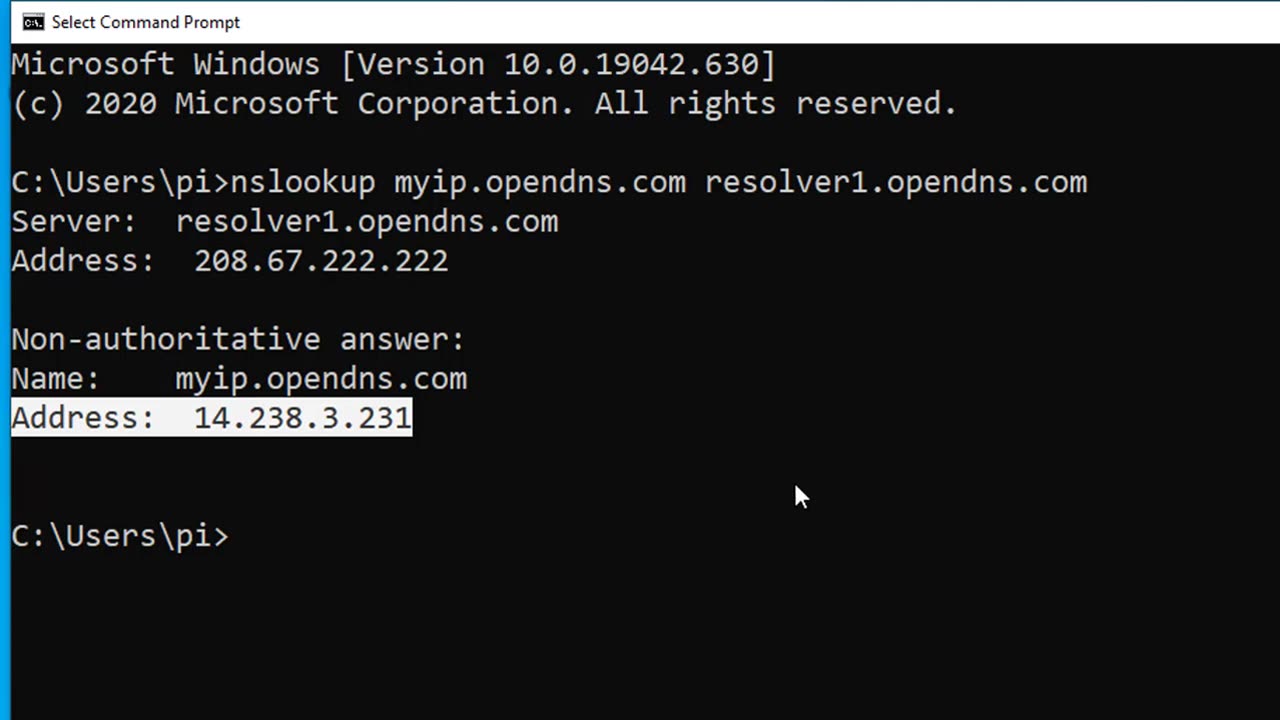 CMD How to get the public ip address you are using