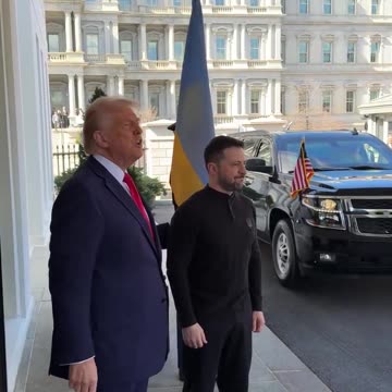 President Trump greets President Zelenskyy at the White House