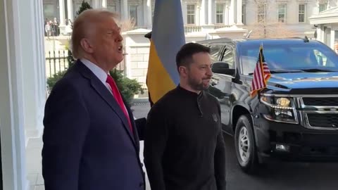 President Trump greets President Zelenskyy at the White House