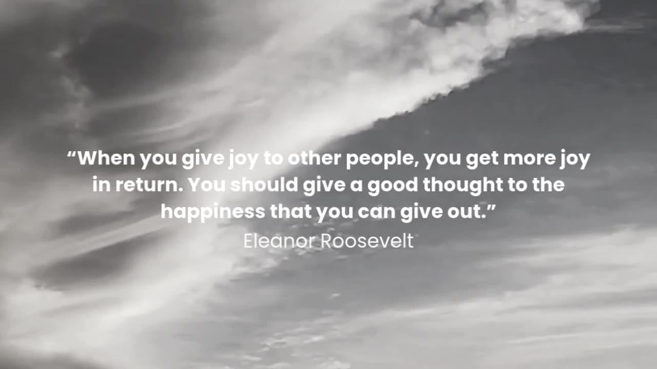 When you give joy to other people, you get more joy in return...