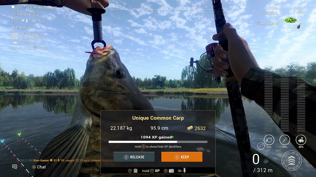 Fishing Planet Willow Lake Cave Lake Unique Common Carp, Leather Carp, Mirror Carp (PC)