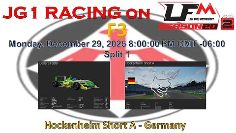 JG1 RACING on LFM - F3 - Hockenheim Short A - Germany - Split 1