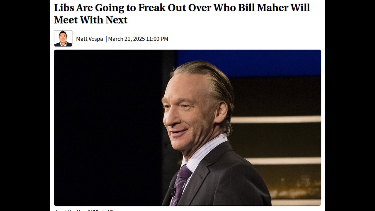 Bill Maher Going to the White House for a Meeting with Trump